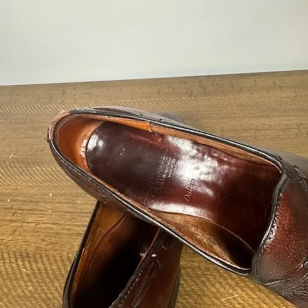 Allen Edmonds Loafers Mens 9 D Brown Dalton Kiltie Tassel Pebble Grain Leather